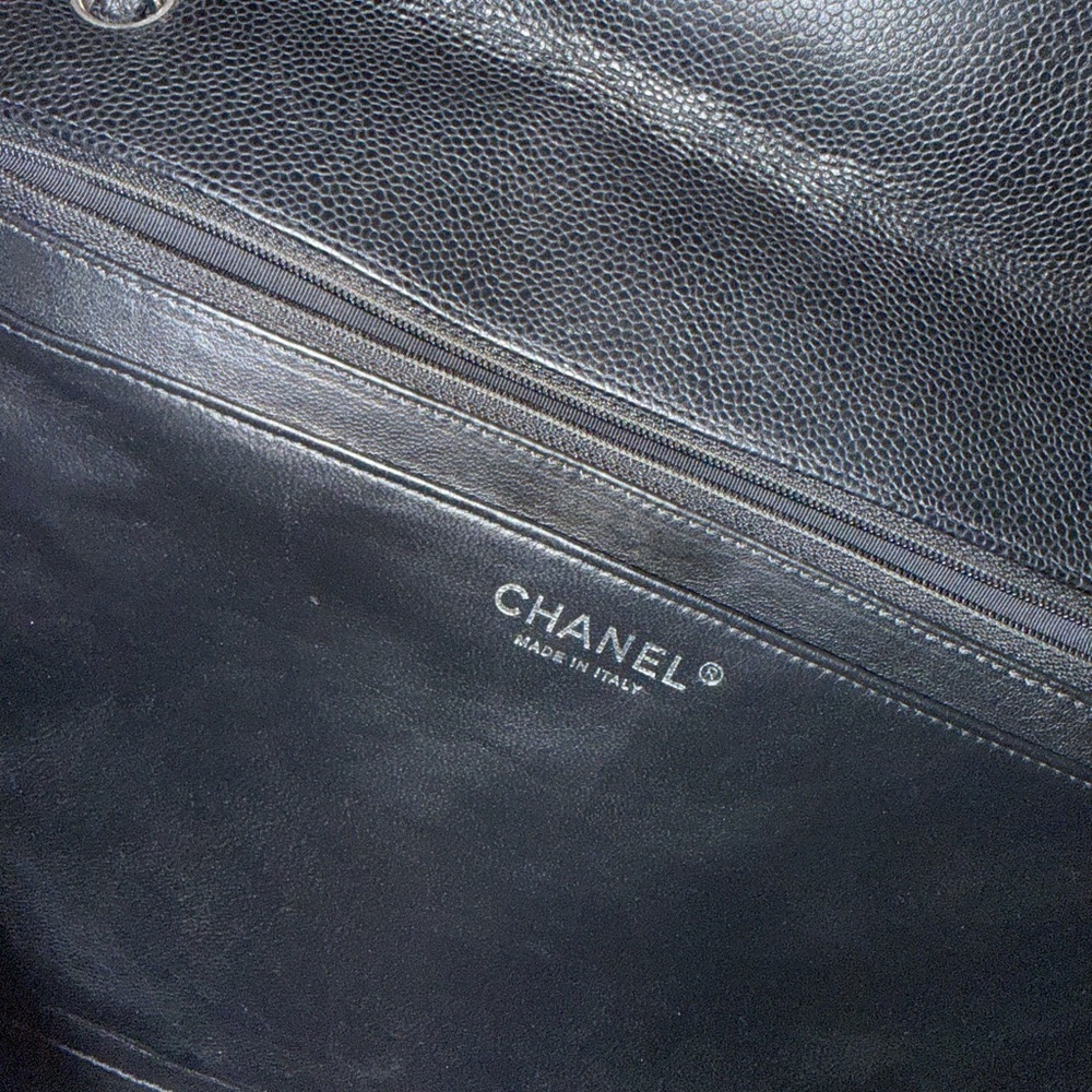 Chanel Black Caviar Maxi Classic Single Flap with Silver Hardware - Picture 15 of 16